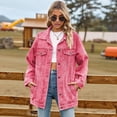 thumbnail image 4 of Chaquetas Vaqueras para Mujer, Modernas Chaquetas Vaqueras Estilo Camionero con Botones, Mangas Largas y Dobladillo Deshilachado. Rosa XL, 4 of 10