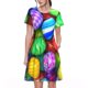 thumbnail image 1 of Disketp Colorful Easter Eggs1 para Vestido de Manga Corta para Mujeres, Vestidos de Verano para Mujeres, Casual y Holgado para la Playa, 1 of 6