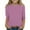 Purple, variant on Meresysid Kids Three-Quarter Sleeve Shirts Crewneck Solid Color Pullover Basic Tees Daily Tees Blouses Spring Summer Clothes Blue 4-5 Years