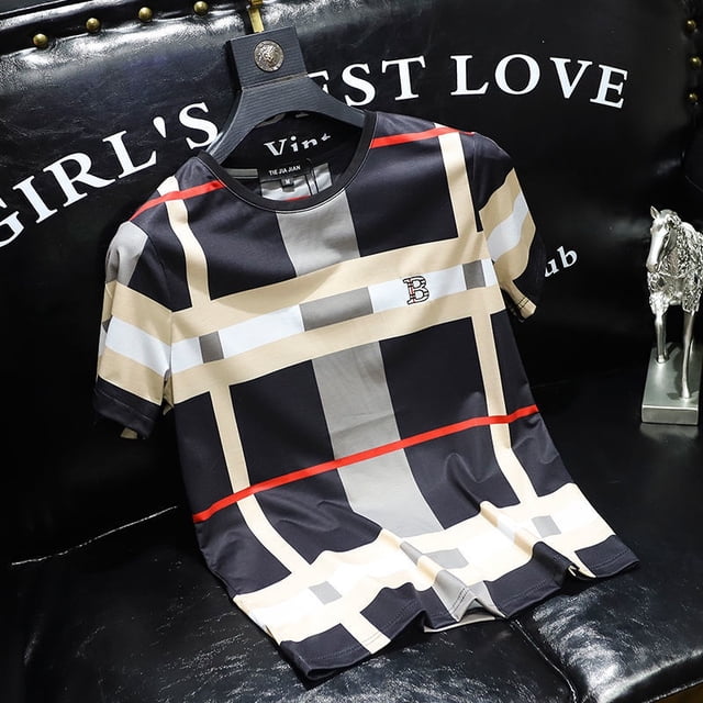 Estación Europea Ropa Callejera De Hombre 2022 Verano Nuevo Estilo Niños Tops Universitaria Camisetas Camiseta Slim-Fit Slimmer Lujo Moda Popular De Alta Calidad Venta Caliente Seda Hielopangjing