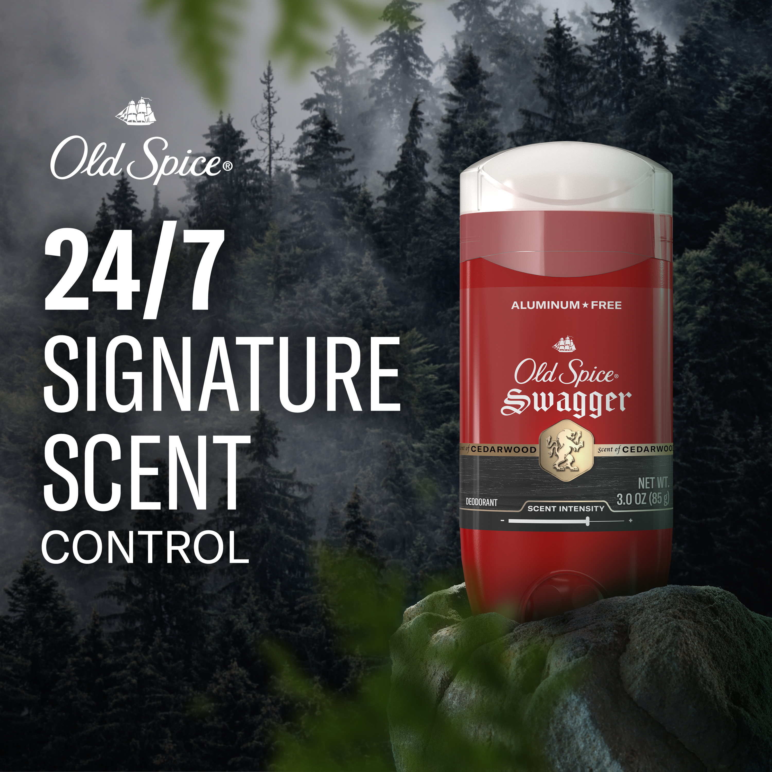 Desodorante Old Spice sin aluminio para hombre, barra sólida invisible, Swagger, 85 g 2