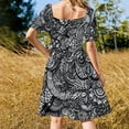 thumbnail image 3 of Hand drawing black and white zentangle pattern Sleeveless Dress ladies dresses for special occasion women's summer jumpsuit, 3 of 6
