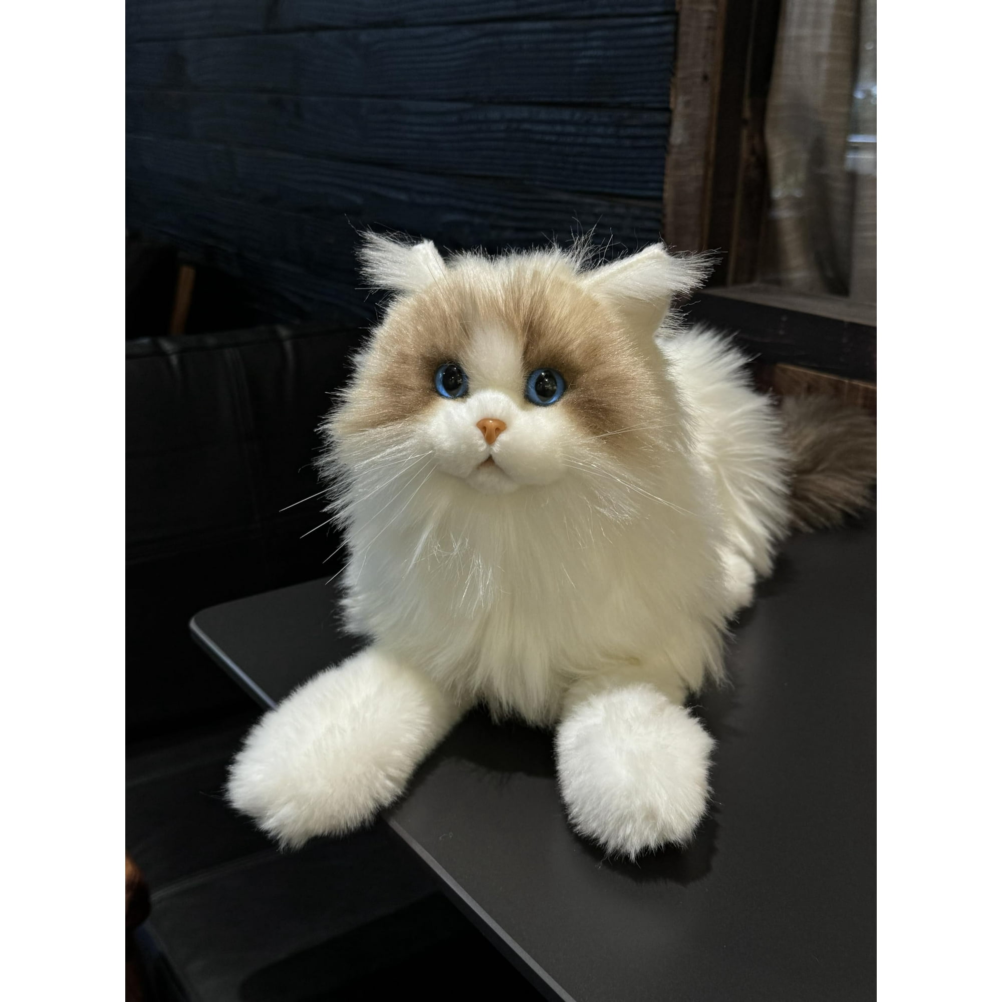 Chongker Stuffed Animals Handmade Realistic Cat Plush Toy Companion Pet for Elderly Adults Women Kids Cat Lover Ragdoll Cat