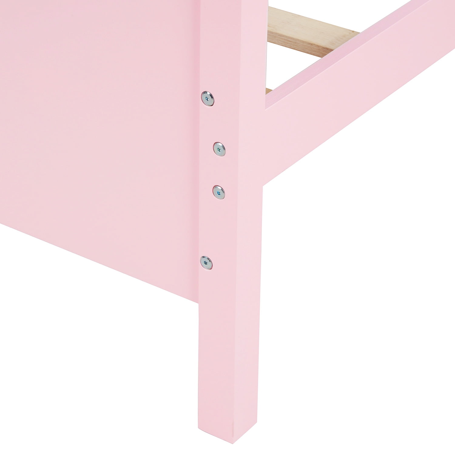 Kepooman Twin Size Modern Solid Wood Platform Bed with Headboard & Footboard for Bedroom, 80"L x 42"W x 43"H, Pink Kepooman Twin Size Modern Solid Wood Platform Bed with Headboard & Footboard for Bedroom, 80"L x 42"W x 43"H, Pink