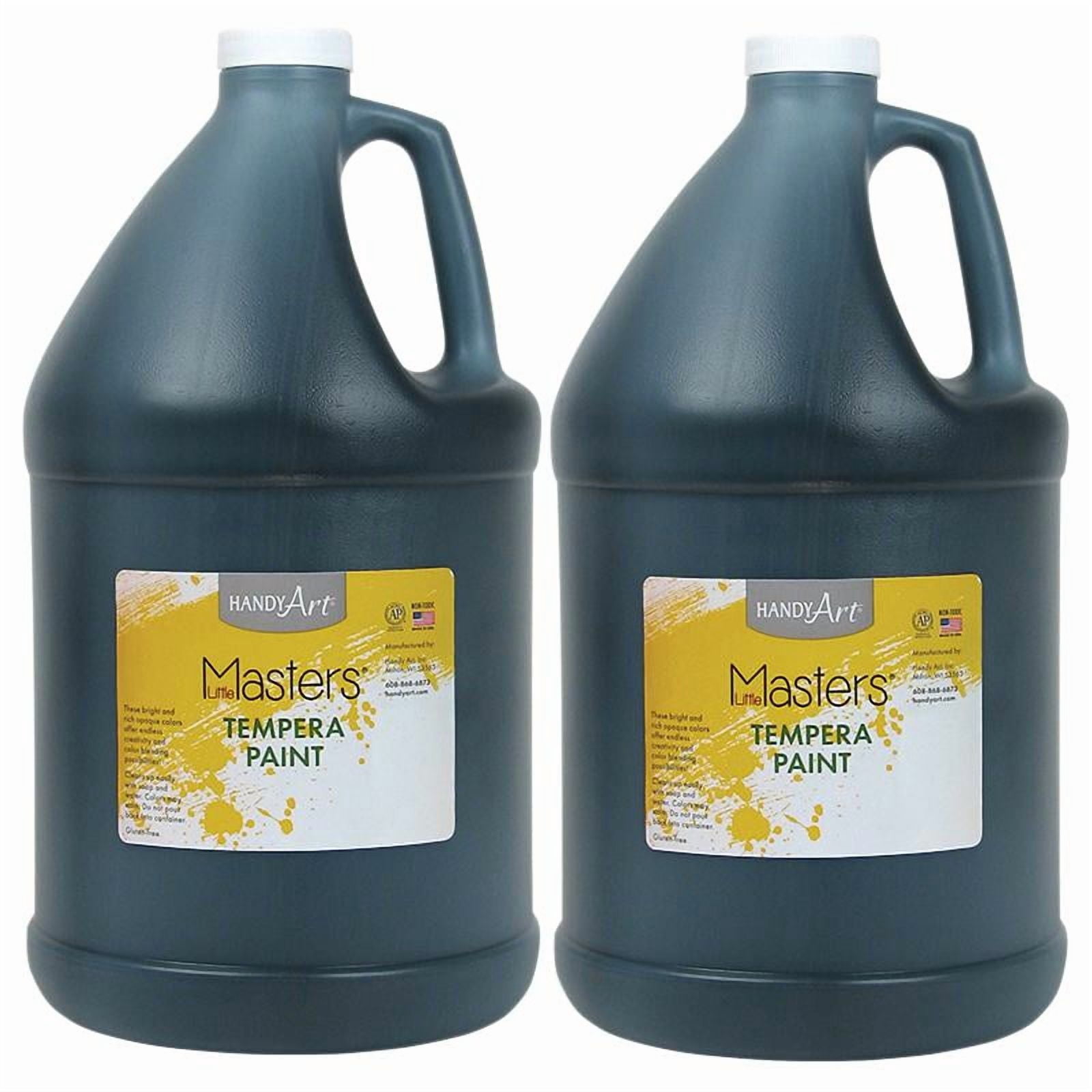Handy Art Little Masters Tempera Paint, Black, Gallon, Pack of 2