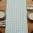 thumbnail image 5 of Blue Green 36 Inch Table Runner, Grid Checkered Plaid Gingham Lattice Trellis Farmhouse Dresser Scarf Cotton & Linen Tablerunner for Dining/Kitchen Island/Holiday Party Décor Small 13" x 36", 5 of 9