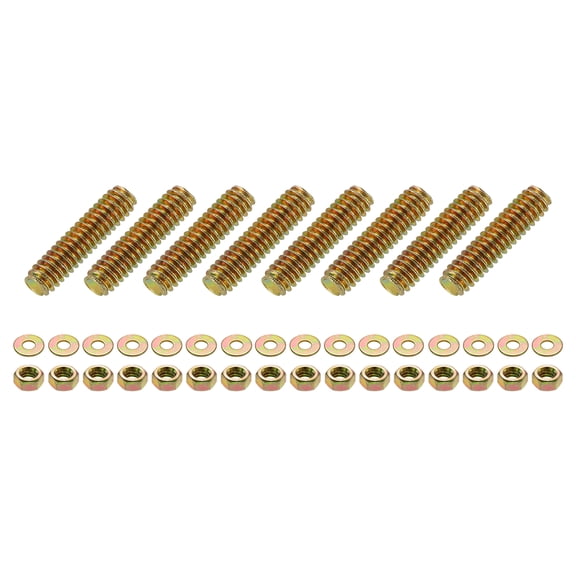 8Pack Fully Threaded Rod, 1/4"x1" Zinc-Plated Carbon Steel with Nuts Washers