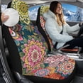 thumbnail image 2 of KUIFORTI Mandala Floral Automotive Seat Cover Elastic Fabrics Front Seats Only Warm Comfortable Auto Interior Covers Easy Installation Compatible for Cars Sedans SUV, 2 of 7
