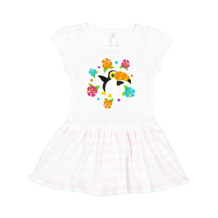 

Inktastic Happy Toucan with Hisbiscus Flowers Gift Toddler Girl Dress