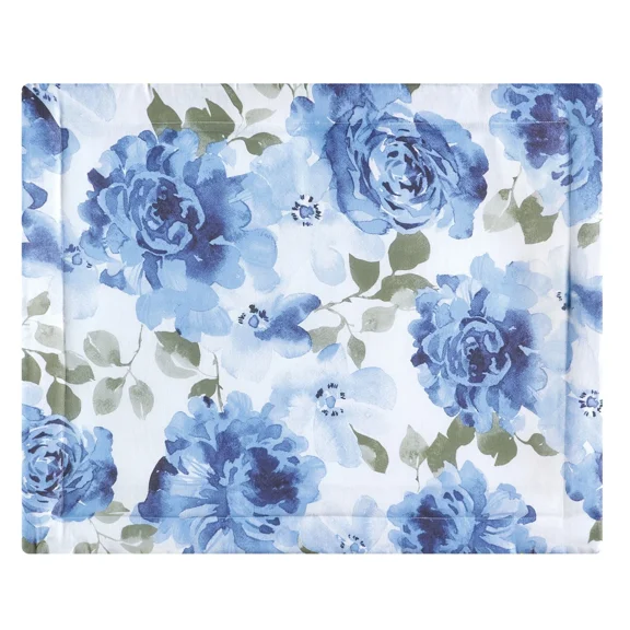 Collections Etc Lila Blue Floral Design Pillow Sham Blue Sham