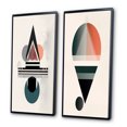 thumbnail image 3 of Designart "Visionary Retro Moon in Geometric Minimalism III" Transitional Framed Wall Art Set Of 2 - Abstract Pink Framed Wall Art Set Of 2, 3 of 6