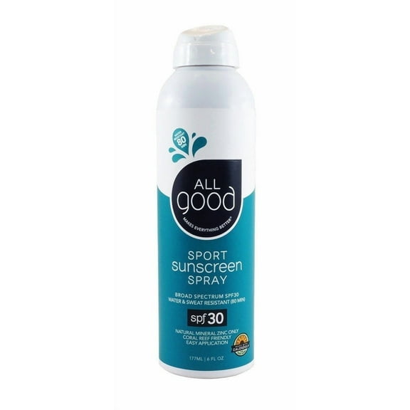 Elemental Herbs All Good Sunscreen Spray Sport 30 SPF 6 oz Spray