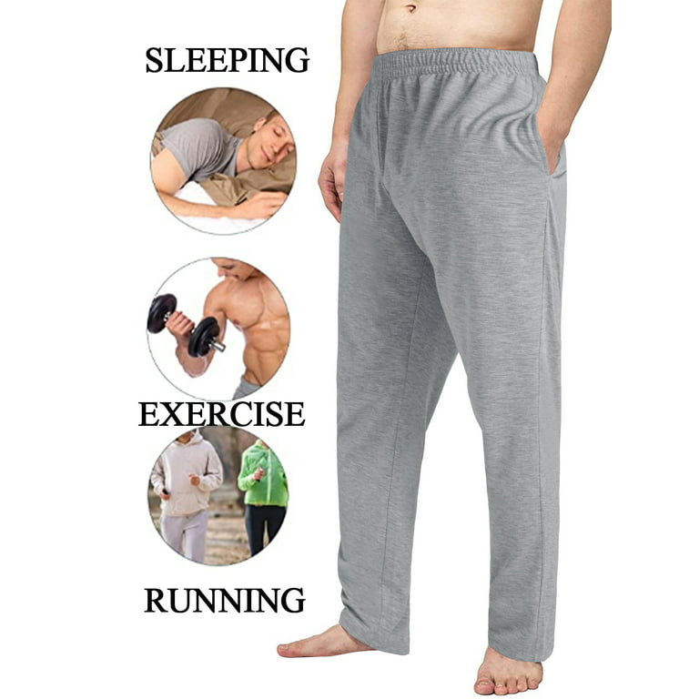 Big & Talls Men's Pajama Pants Bamboo Cotton Lounge Sleep Bottoms Soft  Stretch Lightweight Men Exercise Pants Sleep Pant with Pockets,up to size