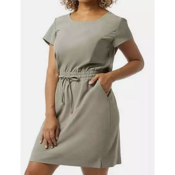 32 Degrees Women's Casual Twill Keyhole Back Dress, Green Shadow