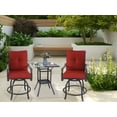 thumbnail image 4 of Kozyard Isabella High Swivel Bar Stools/Chair Set for Home Patio, Back Yard, Cafes, Bistro, Restaurants and Chic Bars (Burgundy), 4 of 7
