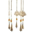 thumbnail image 4 of DecMode 30" Gold Metal Indoor Outdoor Peacock Windchime with Glass Beads and Cone Bells, 4 of 8