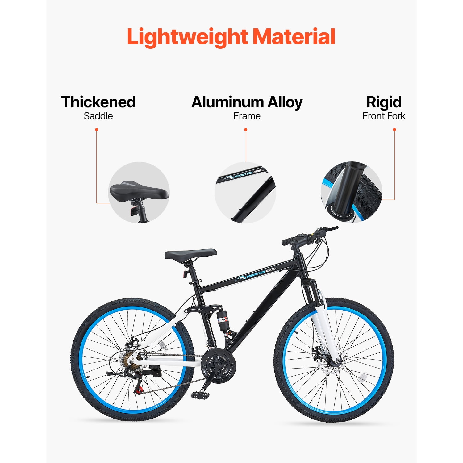 KFFKFF Hill Cycle, 26-inch ATB Bike with Comprehensive Double Suspension, 21 Gears Rotary Shift, Cushioned Seat, Twin Disk Brakes, Alloy Aluminum Structure, Recreational Biking for Adults