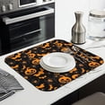 thumbnail image 3 of Halloween Pumpkins Bats Spiders and Skulls Dish Drying Mat for Kitchen 1 Pack, Ultra Absorbent Microfiber Dishes Drainer Mats,16x18in(41x46cm), 3 of 6