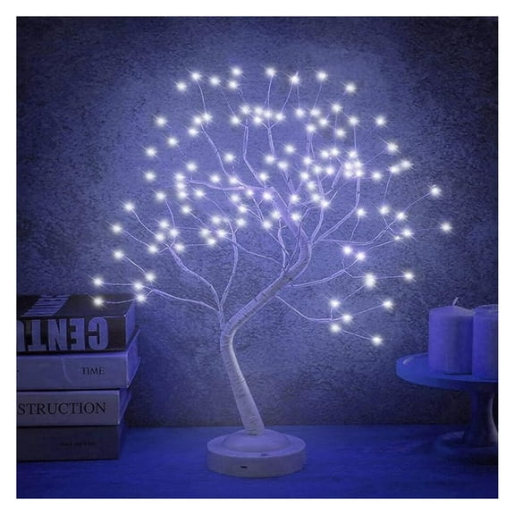 20'' LED Birch Tree Light,108L Tree Lamp, Light Tree with 8 Modes & 6 Hrs Timer,Artificial Tree with Lights USB & Battery Operated,Lighted Tree Indoor for Room Decoration(White Glow) Glow