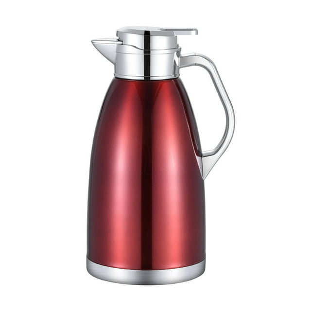 Luzkey Thermal Insulated Carafes Kettle,Coffee Tea Pot,Multipurpose Water Jug Pitcher,Vacuum Jar Dispenser for Home,Kitchen,Beverage red