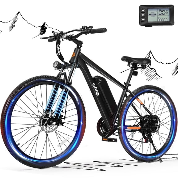 Qlife Racer Ultra Electric Bike for Adults 21-Speed Mountain Lightweight Ebike with 350W Max 28MPH Brushless Motor, 26" Step Over E-MTB, 48V 7.8Ah Removable Battery e-Bike(Blue)