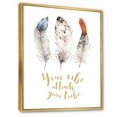 thumbnail image 3 of Designart 'Your Vibe Attracts Your Tribe Ethnic Feathers II' Bohemian & Eclectic Framed Canvas Wall Art Print, 3 of 5