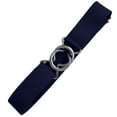 thumbnail image 7 of Falari Womens Stretch Belt Adjustable Web Belt Metal Buckle All Occasion Dress Belt - Navy, 7 of 7