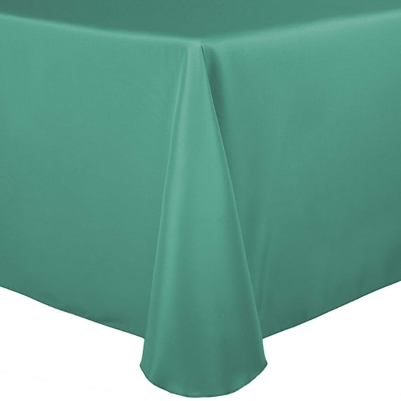 Ultimate Textile (2 Pack) 72 x 120-Inch Oval Polyester Linen Tablecloth - for Home Dining Tables, Jade