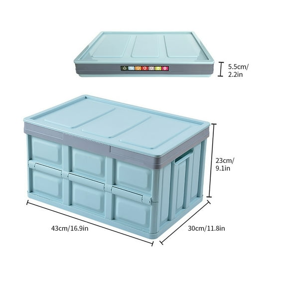 Rkxzt Storage Box 30L Large Capacity Foldable Storage Box for Car Trunk Organizer Portable Collapsible Container Home Storage|Plastic,Green