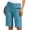 Blue women bermuda shorts with pockets a1, variant on Cagogo Women's Straight Leg Mid Rise Shorts with Pockets Solid Casual Everyday Bermuda Shorts Vacation, Pink 2XL