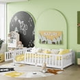 thumbnail image 3 of Alvantor Twin Size Floor Bed for Toddler, Solid Wood Floor Bed with Door and Fence Guardrail, Montessori Floor Bed for Boys, Girls,White, 3 of 8