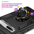thumbnail image 7 of TJS for Google Pixel 7a Phone Case, with Tempered Glass Screen Protector, Impact Resistant Metal Ring Magnetic Support Kickstand Drop Protector Cover (Black), 7 of 7