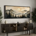 thumbnail image 3 of Large Framed Canvas Print Sunrise from mistry Forest Wall Art Decorative Ready to Hang Painting for Living room Bedroom - 60"x30" Black Frame, 3 of 9