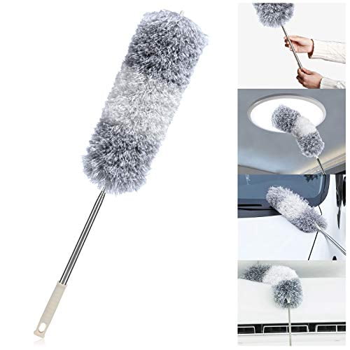 DELUX Microfiber Feather Duster Extendable Cobweb Duster with 100 inches Extra 