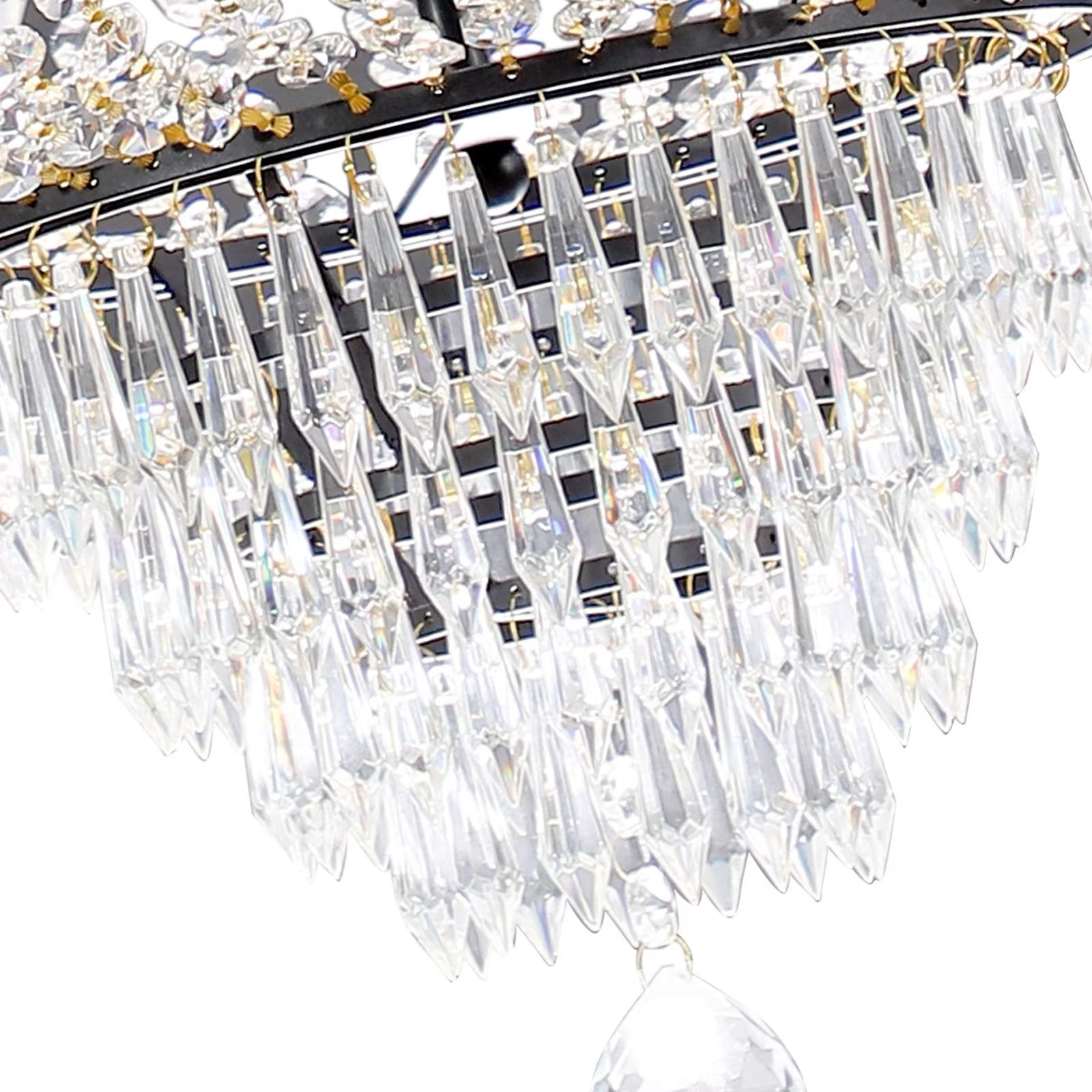 Modern Luxurious Empire Ceiling Chandelier, 9-Light Tiered Crystal  Hanging Ceiling Light Fixture Pendant Light for Dining Room House Foyer Kitchen Entryway