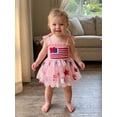 thumbnail image 4 of BemeyourBBs Toddler Baby Girls 4th of July Outfit Newborn Baby Girl Patriot Independence Day Romper Dress Summer Clothes USA Flag Embroidery Sleeveless Tie-up Smocked Dress Jumpsuit Bodysuit Playsuit, 4 of 9