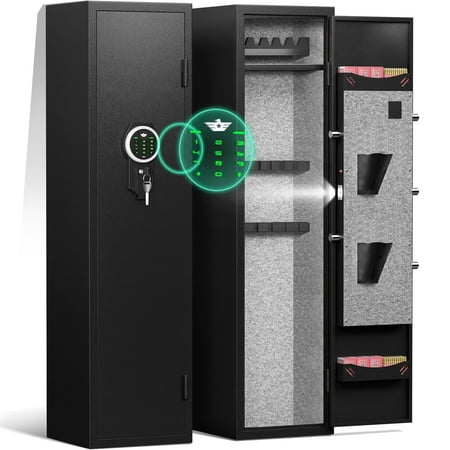 Kavey Quick Access 5 Rifle Gun Safe with Anti Tempering Alarm System 11.02 x 11.81 x 54.33 Steel