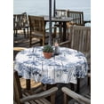 thumbnail image 2 of Outdoor Tablecloths with Umbrella Hole & Zipper, Watercolor Forest Blue Round Tablecloths 60 Inch, Abstract Art Modern Trees Waterproof Table Cloth, Patio/Pool/Picnic Table Covers, 2 of 8