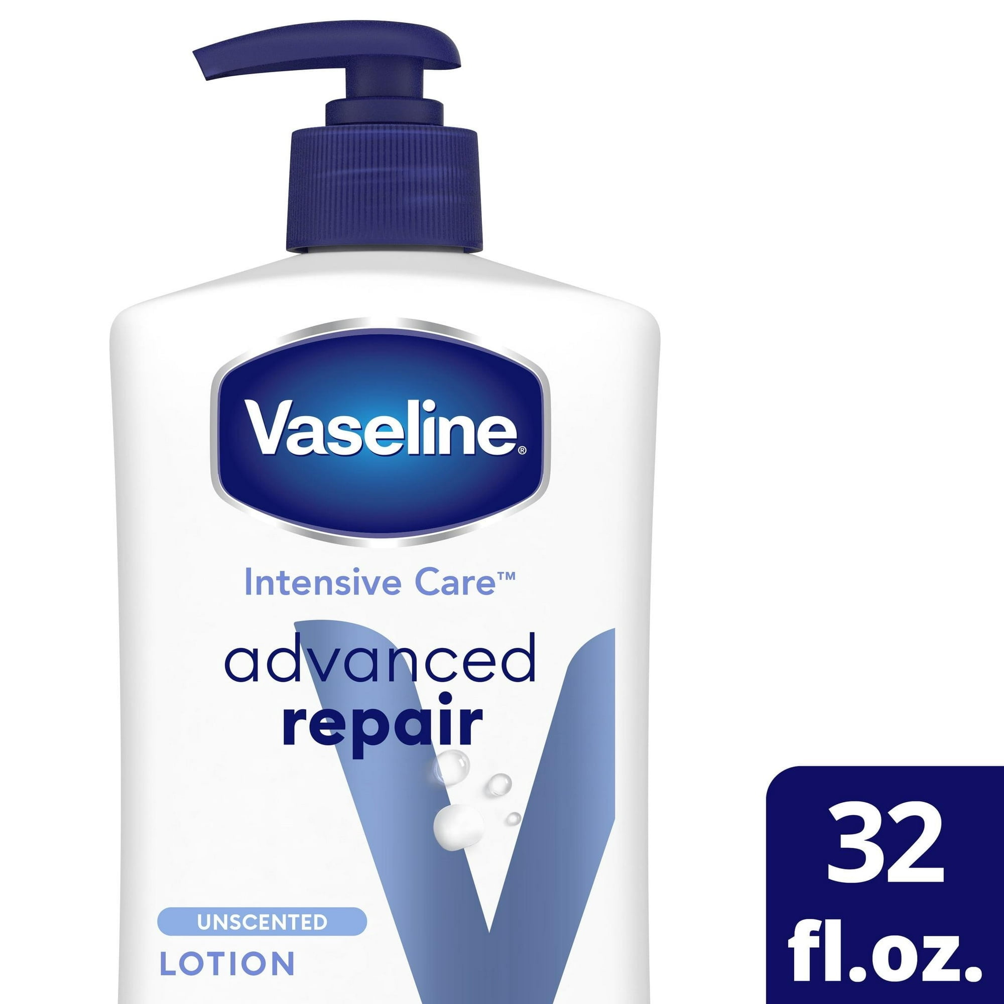 Vaseline Intensive Care Advanced Repair Non Greasy Women Body Lotion All Skin Unscented, 32 oz (4 Pack)