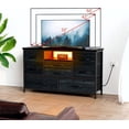 thumbnail image 3 of 8-cajón mesa de TV con power outlet & led long cómoda con wood top para 55in tv ideal para para dormitorio sala de estar o closet almacenamiento, 3 of 5