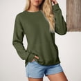 thumbnail image 2 of Splozh Chandails à Col Rond pour Femmes, Chandails à Manches Longues pour Femmes, Décontracté, Grande Taille, Chandail à Col Rond, Chandail à Enfiler, Automne, Tendance, Chandail en Molleton, Vêtements d'Hiver, Vert, G, 2 of 6