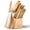 19PCS-Natural Wood Color, variant on Forged 19-Piece Knife Set with Block, High-Carbon Stainless Steel Blades, Natural Wood & Cream White Non-Slip Handles, Solid Wood Stand