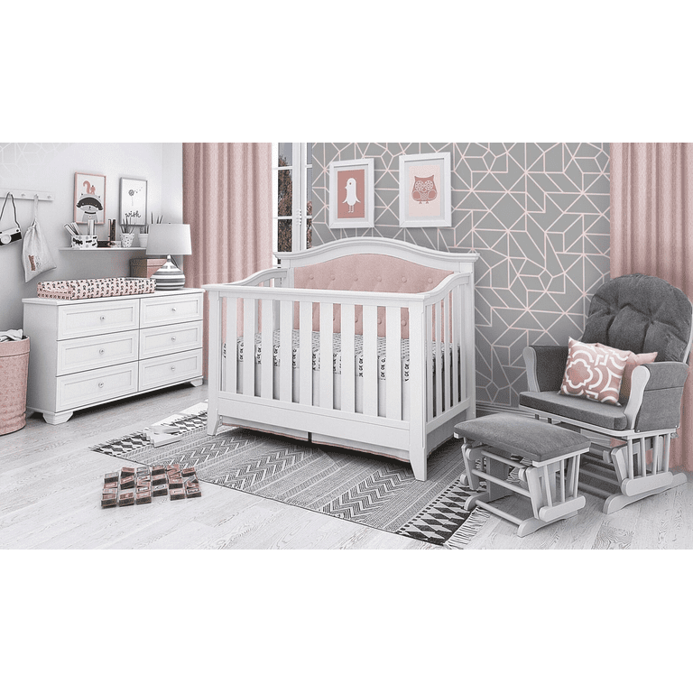 Pink tufted cheap crib