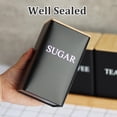 thumbnail image 3 of HUGFEGWE Sugar Container, Coffee Tea Sugar Container Set of 3 Iron Tea Coffee Sugar Canister Set with Bamboo Lid and Name Marker Simple Square Kitchen Canister Set for Coffee Tea Sugar CA919-161952, 3 of 7
