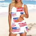 thumbnail image 5 of XUNKUSGA 250 Anniversary USA 3 Piece Swimsuits For Women Tank Top,Swim Skirt and High Waisted Bikini Bottom Tankini Swimsuits Sets 4Th Of July Outfits for Women,Gold,S, 5 of 5