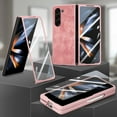 thumbnail image 5 of SaniMore for Samsung Galaxy Z Fold 5 5 (7.6" 2023) Case, Wireless Charging Built-in Tempered Film Protector, Slim Lihtweight Hinge Protection Shockproof Anti-drop Shell, Pink, 5 of 11