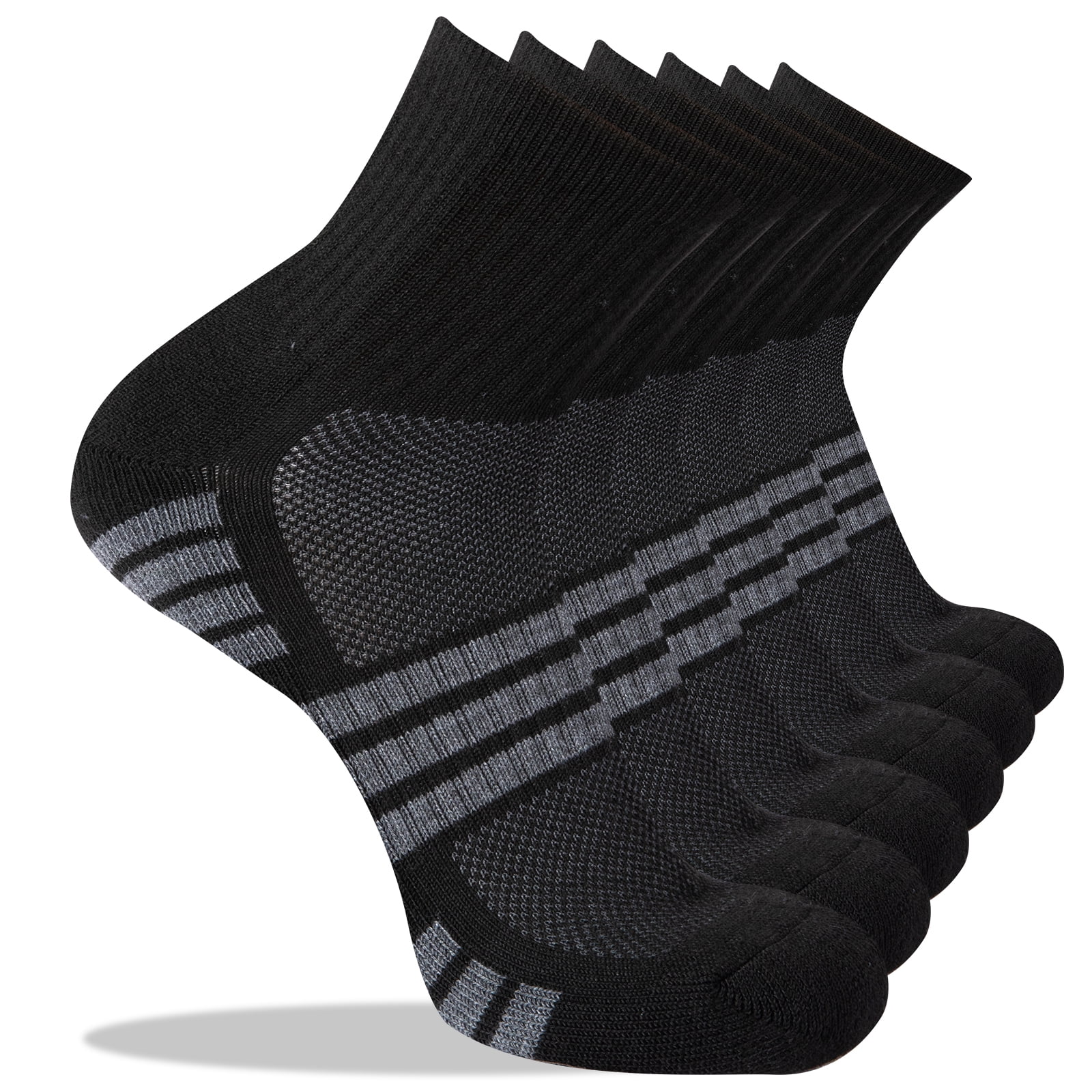 EALLCO Mens Ankle Quarter Socks for Men Athletic Cushion Breathable