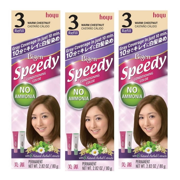 Bigen Speedy Conditioning Color Refill: 3 Warm Chestnut - 3 Pack