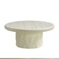 thumbnail image 4 of Kevinplus 35 Inch Fiberglass Round Coffee Table for Living Room Vintage Table,Imitation Stone Table front of the Sofa, Office, Apartment, No Need Assembly, 4 of 12