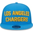 thumbnail image 2 of Men's New Era Powder Blue Los Angeles Chargers Stacked Trucker 9FIFTY Snapback Hat, 2 of 6